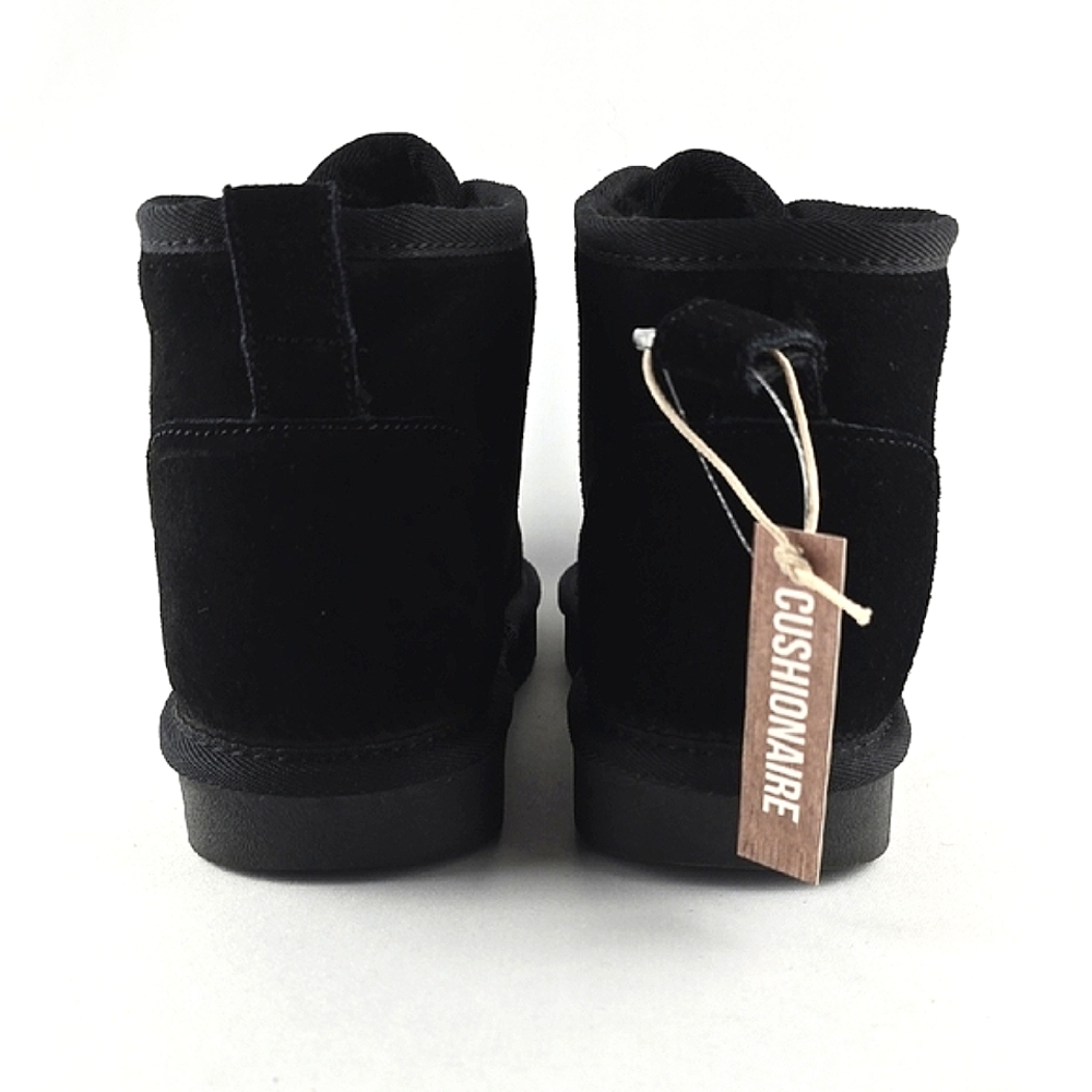 NWT Cushionaire Women's Harper Black Waterproof Suede Lace-Up Boots 9 - Picture 7 of 16